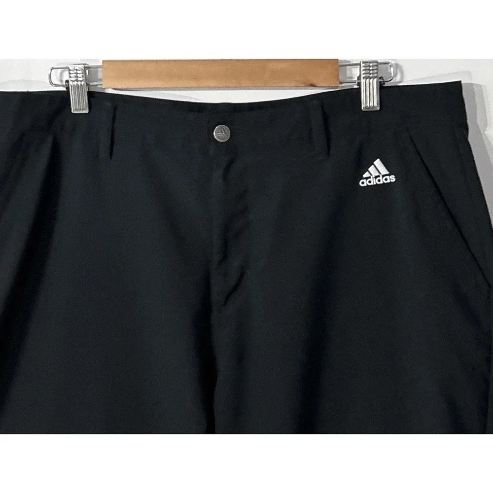 Mens Adidas Golf 3 Stripe Chino Pants Black ClimaLite Lightweight Sz‎ 38